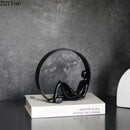 GobekUsa Abstract Black Characters Sculpture Resins Desk Decoration for Aesthetic Room Decor