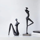 GobekUsa Abstract Black Metal Female Figure Sculpture Home Decor Accessory