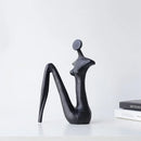 GobekUsa Abstract Black Metal Female Figure Sculpture Home Decor Accessory