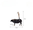 GobekUsa Abstract Black Yak Golden Cow Sculpture Decorative Metal Figurine