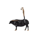 GobekUsa Abstract Black Yak Golden Cow Sculpture Decorative Metal Figurine