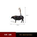 GobekUsa Abstract Black Yak Golden Cow Sculpture Decorative Metal Figurine