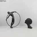 GobekUsa Abstract Cast Iron Acrobatics Sculpture Desk Decoration Slender Figures