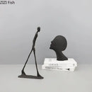 GobekUsa Abstract Cast Iron Acrobatics Sculpture Desk Decoration Slender Figures