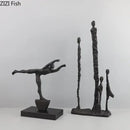 GobekUsa Abstract Cast Iron Figure Sculpture Modern Home Decor Statue Craft