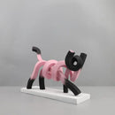GobekUsa Abstract Cat Sculpture: Resin Handicrafts for Children's Room Decor