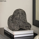 GobekUsa Abstract Ceramic Rockery Sculpture Ornament for Aesthetic Desk Decoration