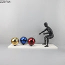 GobekUsa Abstract Character Metal Sculpture Desk Ornament Aesthetic Room Decor