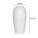 GobekUsa Abstract Character White Ceramics Vase Home Decor Handcrafted Modern Flower Arrangement