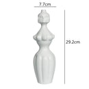 GobekUsa Abstract Character White Ceramics Vase Home Decor Handcrafted Modern Flower Arrangement