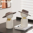 Modern white abstract couple bust sculpture living room decor by Decorbites