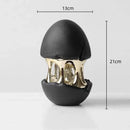 GobekUsa Abstract Eggshell Hollow Out Cracked Egg Decorative Figurine