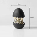 GobekUsa Abstract Eggshell Hollow Out Cracked Egg Decorative Figurine