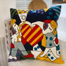 Decorbites abstract embroidery picasso face throw pillow living room by Decorbites