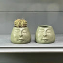 GobekUsa Abstract Face Ceramic Flowerpot Vase Ashtray Plant Home Decor Accessories