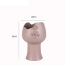 GobekUsa Abstract Face Ceramic Vase for Table Flowers Decoration