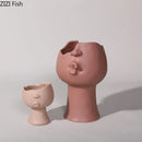 GobekUsa Abstract Face Ceramic Vase for Table Flowers Decoration