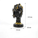 Abstract black and gold mask silence face figurine living room decor by Decorbites