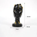 Abstract black and gold mask silence face figurine living room decor by Decorbites