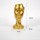 Abstract black and gold mask silence face figurine living room decor by Decorbites