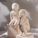 GobekUsa Abstract Family Character Ceramic Sculpture Desk Decoration