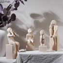GobekUsa Abstract Family Character Ceramic Sculpture Desk Decoration