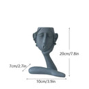 Abstract gray ceramic face flowerpot ornament living room planter by Decorbites