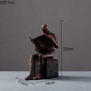 GobekUsa Abstract Figure Sculpture Bookend Resin Statue Desk Decoration Bookshelf Statuette