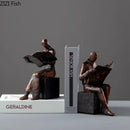 GobekUsa Abstract Figure Sculpture Bookend Resin Statue Desk Decoration Bookshelf Statuette