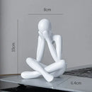 Minimalist white ceramic abstract figures living room ornament by Decorbites