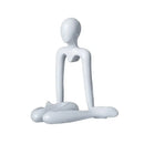 Minimalist white ceramic abstract figures living room ornament by Decorbites