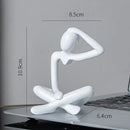 Minimalist white ceramic abstract figures living room ornament by Decorbites
