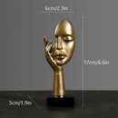 Modern gold abstract figurines – office desk resin face sculptures by Decorbites