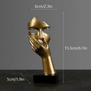 Modern gold abstract figurines – office desk resin face sculptures by Decorbites