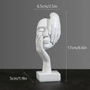 Modern gold abstract figurines – office desk resin face sculptures by Decorbites