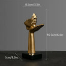 Modern gold abstract figurines – office desk resin face sculptures by Decorbites