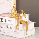 Modern gold abstract figurines set for living room office decor by Decorbites