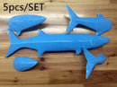 GobekUsa Abstract Fish Ceramic Wall Decoration 5-Piece Set for Children's Room