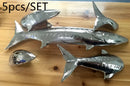 GobekUsa Abstract Fish Ceramic Wall Decoration 5-Piece Set for Children's Room