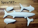 GobekUsa Abstract Fish Ceramic Wall Decoration 5-Piece Set for Children's Room