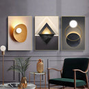 GobekUsa Abstract Geometric 3-Piece Luxury Canvas Wall Art