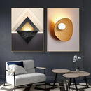 GobekUsa Abstract Geometric 3-Piece Luxury Canvas Wall Art