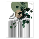 GobekUsa Abstract Green Plants Wall Art Trio