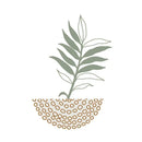 GobekUsa Abstract Green Plants Wall Art Trio