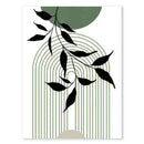 GobekUsa Abstract Green Plants Wall Art Trio