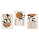 GobekUsa Abstract Green Plants Wall Art Trio