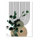 GobekUsa Abstract Green Plants Wall Art Trio