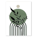GobekUsa Abstract Green Plants Wall Art Trio