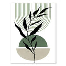 GobekUsa Abstract Green Plants Wall Art Trio