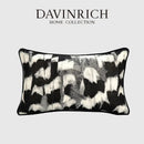 GobekUsa Abstract Monochrome Jacquard Lumbar Pillow Cover for Chic Studio & Home Decor
